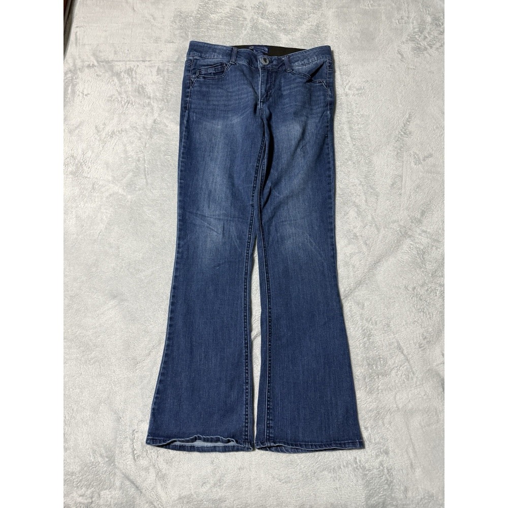 Democracy Jeans Womens 10 Blue Bootcut Stretch Medium Wash Mid Rise 30x30‎